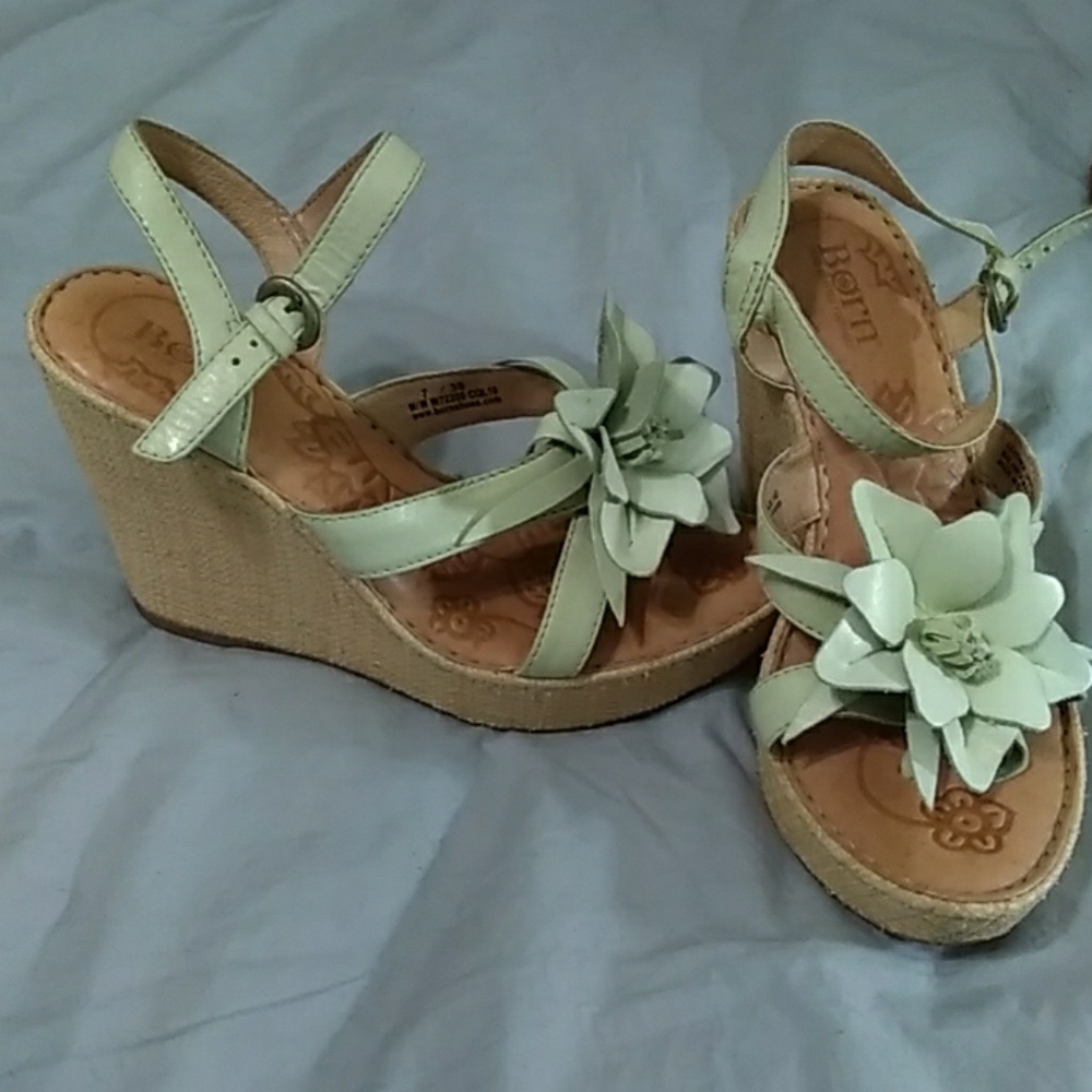Born Pale Green Platform Sandals